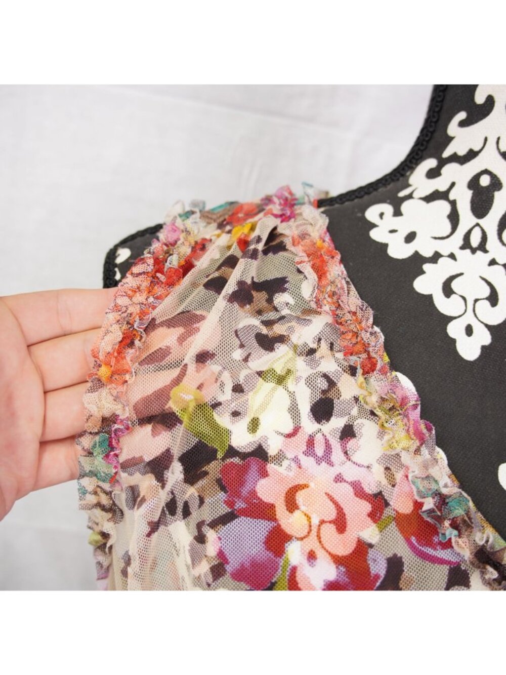 Johnny Was Mazzy Boxy Shirred Dress Sz Small Floral Animal Print Leopard No Slip - Picture 11 of 15